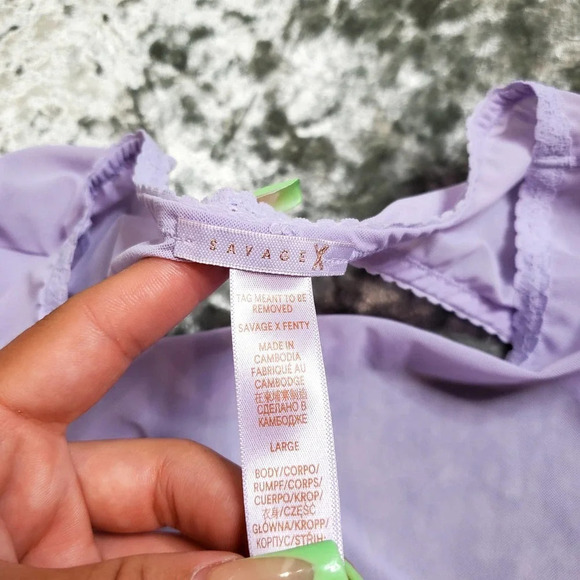 Savage X Fenty Soft Mesh Long-Sleeve Open Back Teddy - Picture 6 of 8